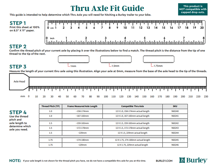 Burley Thru Axle - Kids Bike Trailers