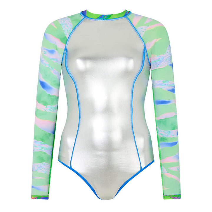 Zoggs Jungle Waver Silver Lined Paddle Swimsuit