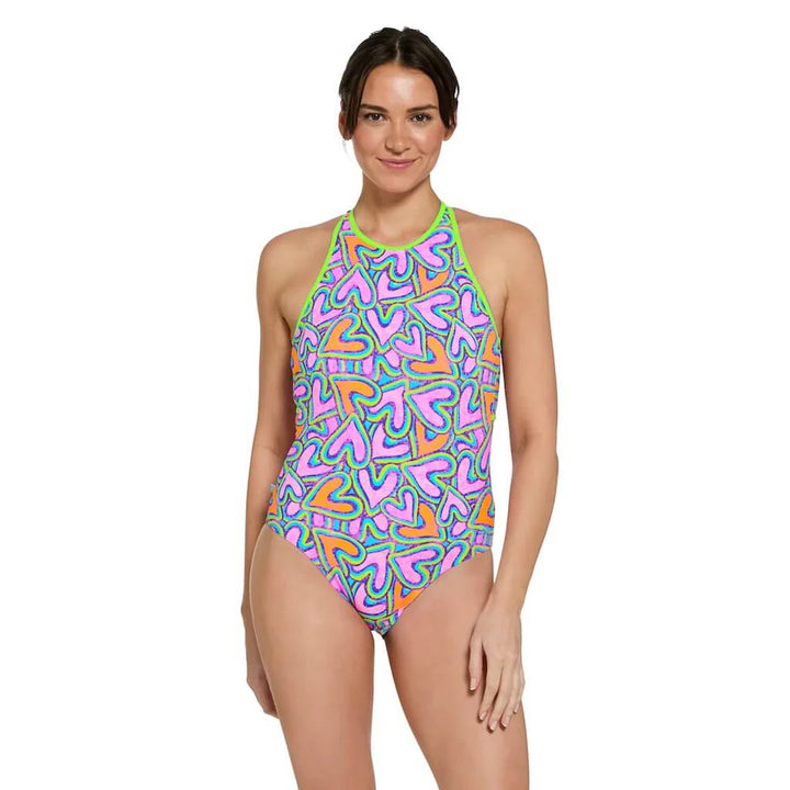 Zoggs Joyful Silver Lined Crossback Swimsuit