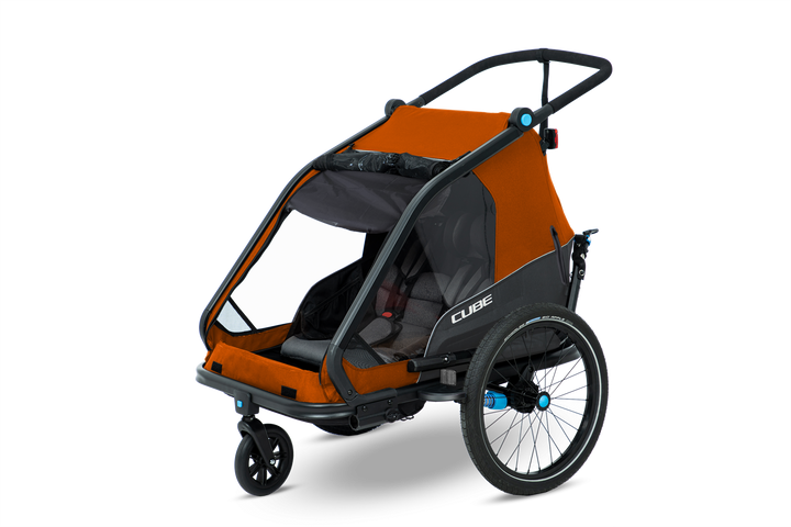 Cube Kids Trailer (Double CMPT) - Grey´n´Orange