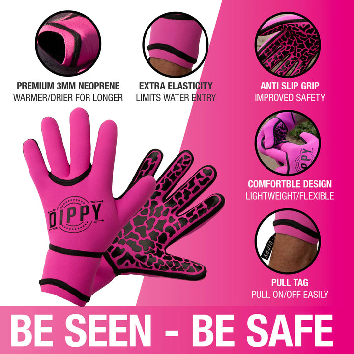DIPPY Neoprene 3MM Swim Gloves - Pink