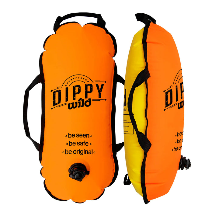 DIPPY Wild Swimming Tow Float in Orange & Yellow