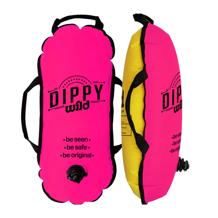DIPPY Wild Swimming Tow Float in Pink & Yellow