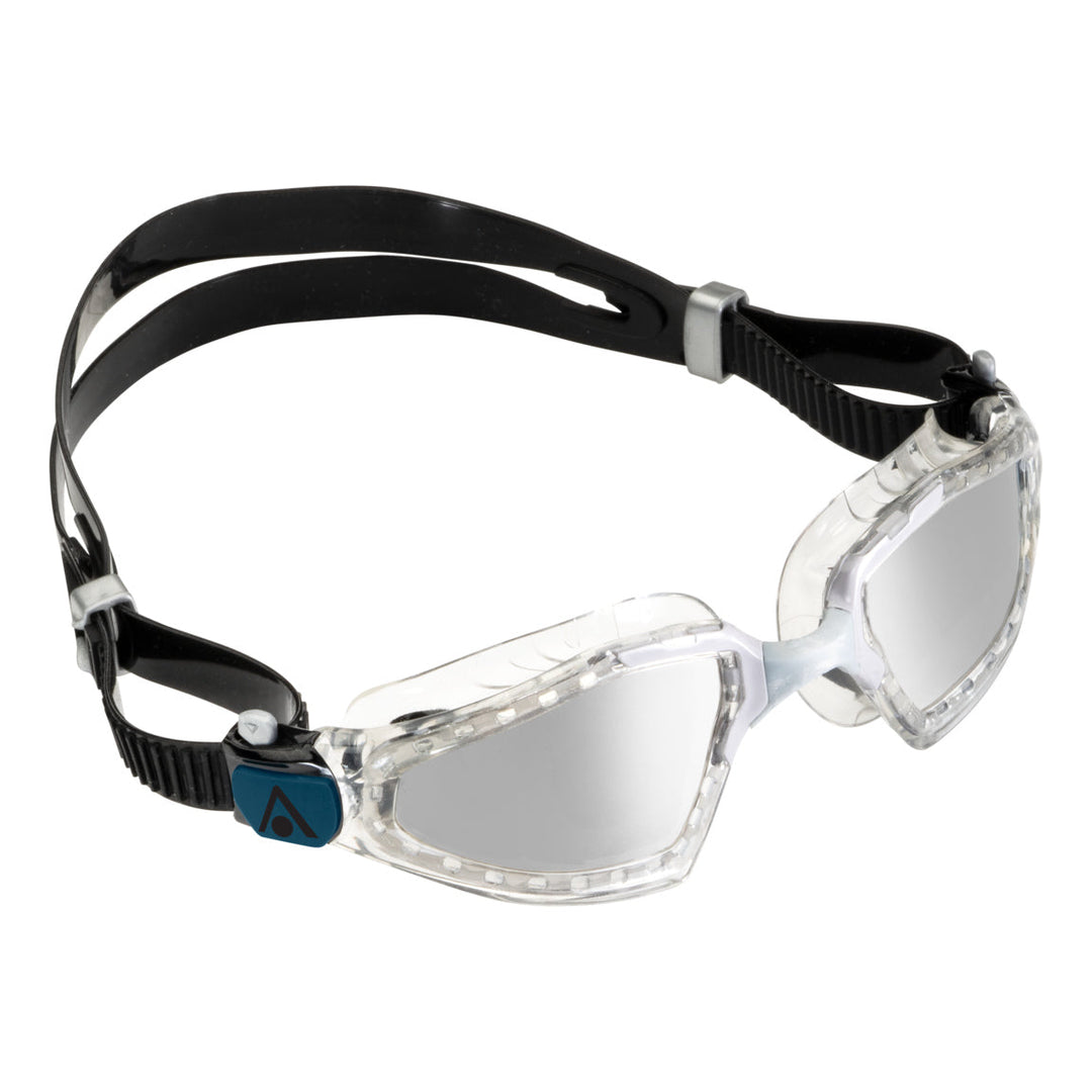 Aquasphere Kayenne PRO Goggles - Silver Titanium Mirrored Lens - Transparent/Grey