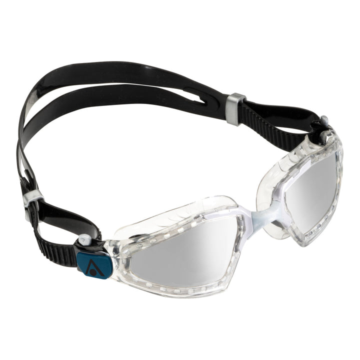 Aquasphere Kayenne PRO Goggles - Silver Titanium Mirrored Lens - Transparent/Grey