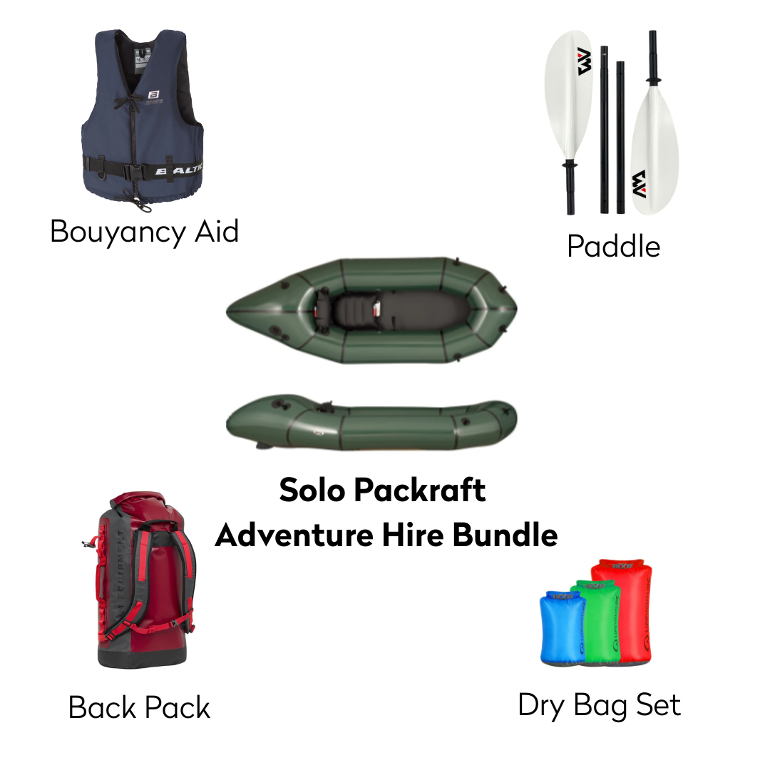 Solo Packraft Adventure Hire Bundle – Adventure Kit Hire