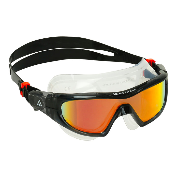 Aquasphere Vista PRO Swim Mask -  Mirrored Lens - Orange Titanium