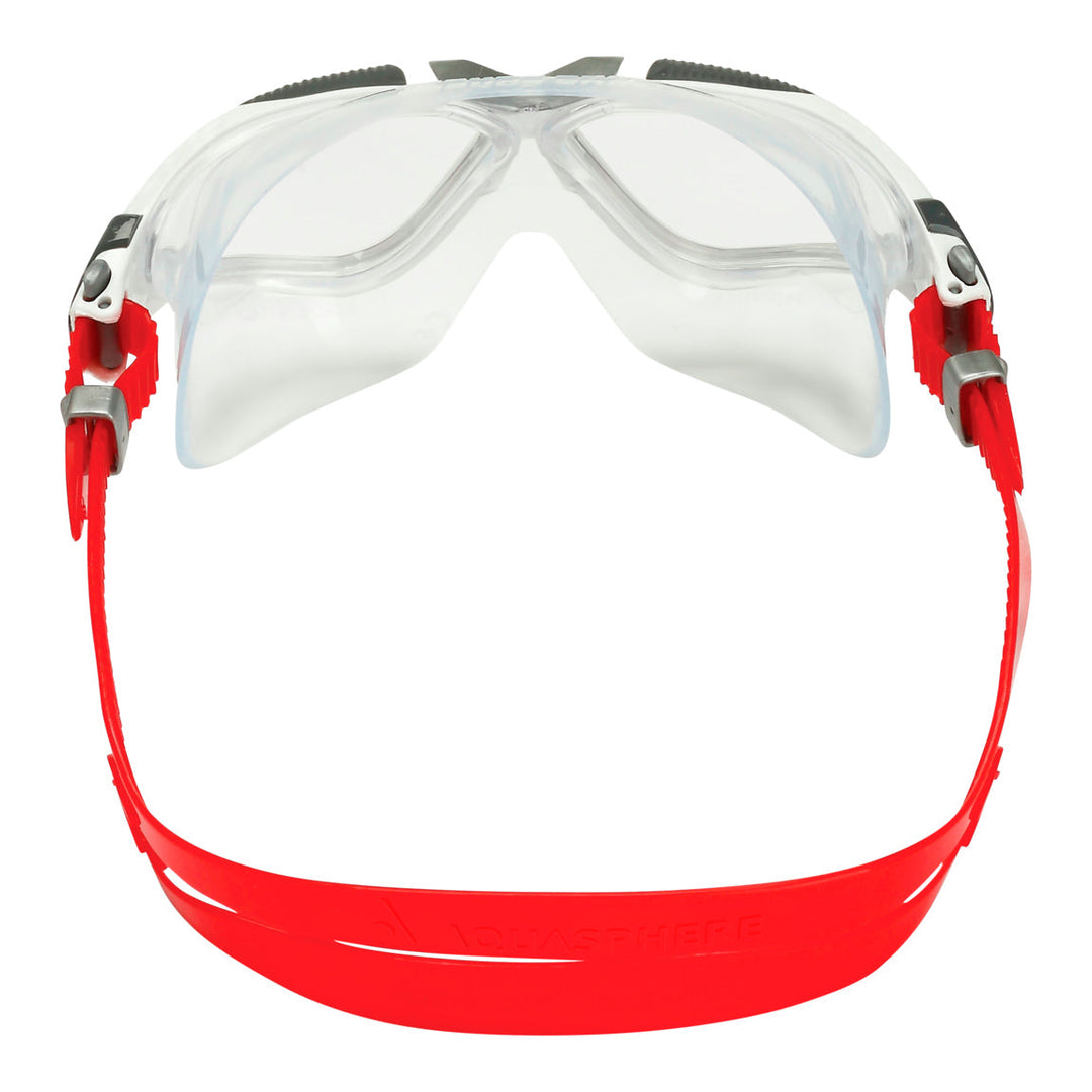 Aquasphere Vista Swim Mask -  Clear Lens - Silver/Red