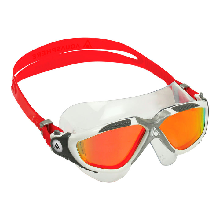Aquasphere Vista Swim Mask -  Mirrored Lens - Red Titanium