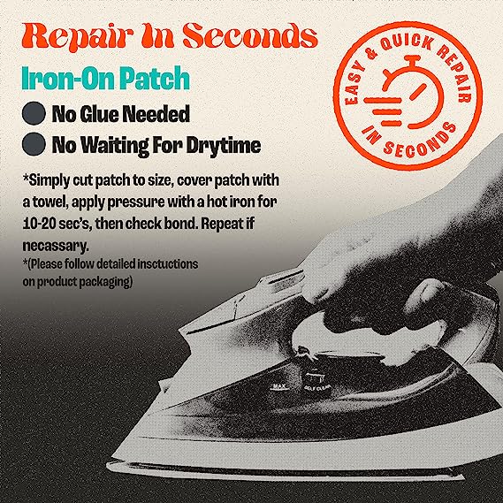 Coco Loco Wetsuit Repair Kit, Easy Iron On Patch For All Neoprene Wetsuits & Drysuit Kit (10x30cm)