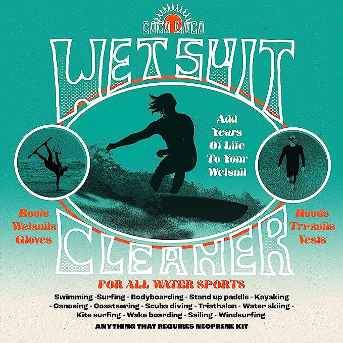 Coco Loco Wetsuit Repair Kit & Wetsuit Shampoo, Easy Iron On Patch & Cleaner For All Neoprene Wetsuits & Drysuit Kit