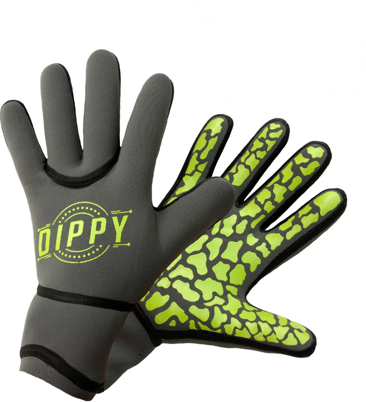 DIPPY Neoprene 3MM Swim Gloves - Grey/Green